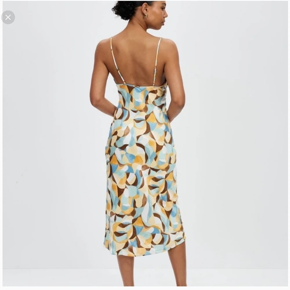 Abercrombie & Fitch Ruched Sleeveless Multicolor Maxi Slip Dress Size Large